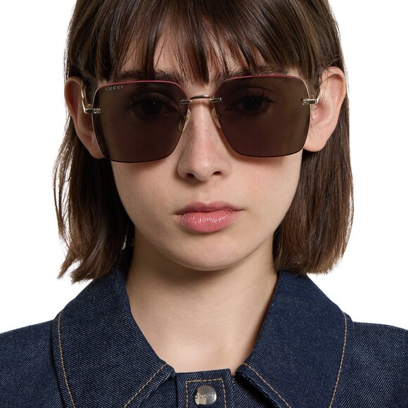 Gucci GG1955SA 004 Square Sunglasses - Gold/Green/Brown main image 10